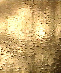 冬の朝一番の湯船の表面に張る黄金色の膜です。日によって膜の厚みが違い、まるで銀箔のようになる日も御座います。